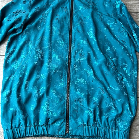 100%  Silk Floral Print Bomber Jacket - Picture 9 of 16